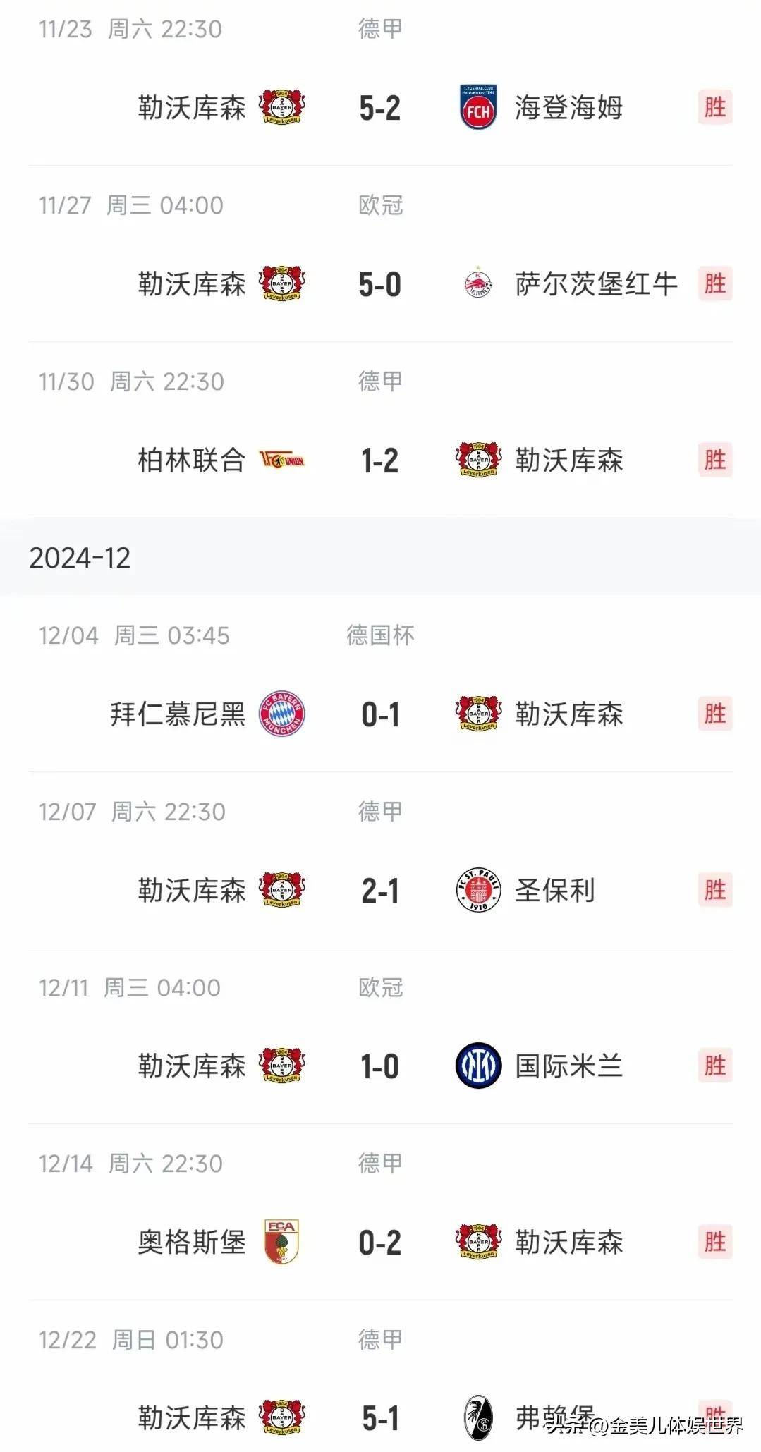 勒沃库森双杀莱比锡，坐稳积分榜第二