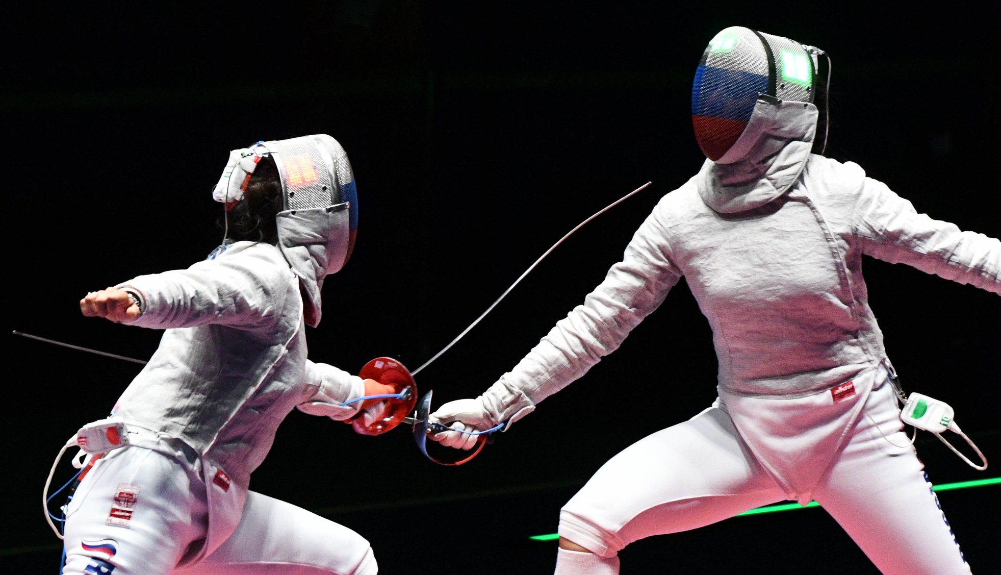 瑞士选手克莱儿参加击剑个人决赛